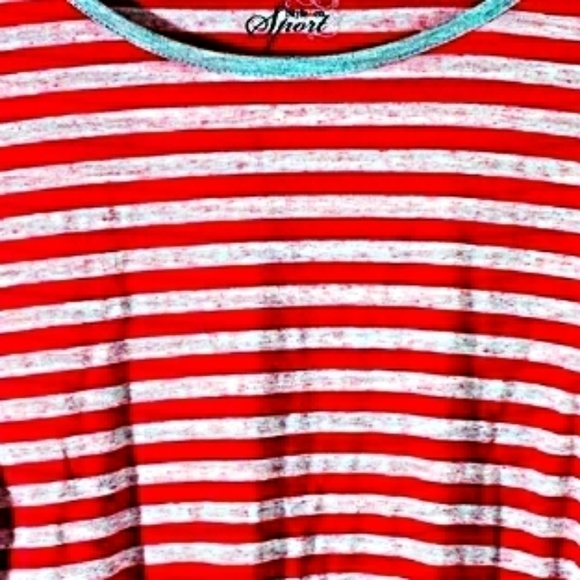 𝅺Style & Co Lg Red And White Striped Long Sleeve Tee - Picture 2 of 4